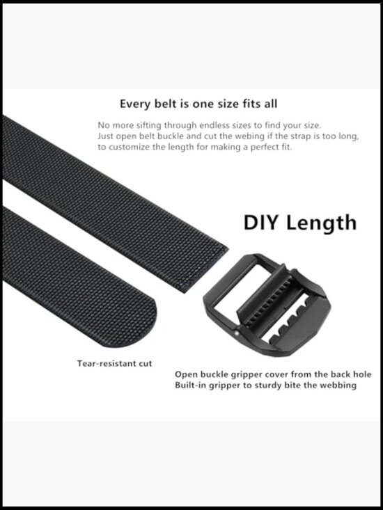 Tactical Nylon Convertible TDU Belt, Heavy Duty Webbing, Adjustable Buckle